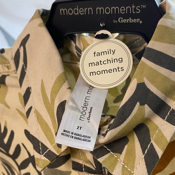 Modern Moments Summer  Leaf Print Kids Matching Set Boys 2T NWT 100% cotton - Picture 3 of 5